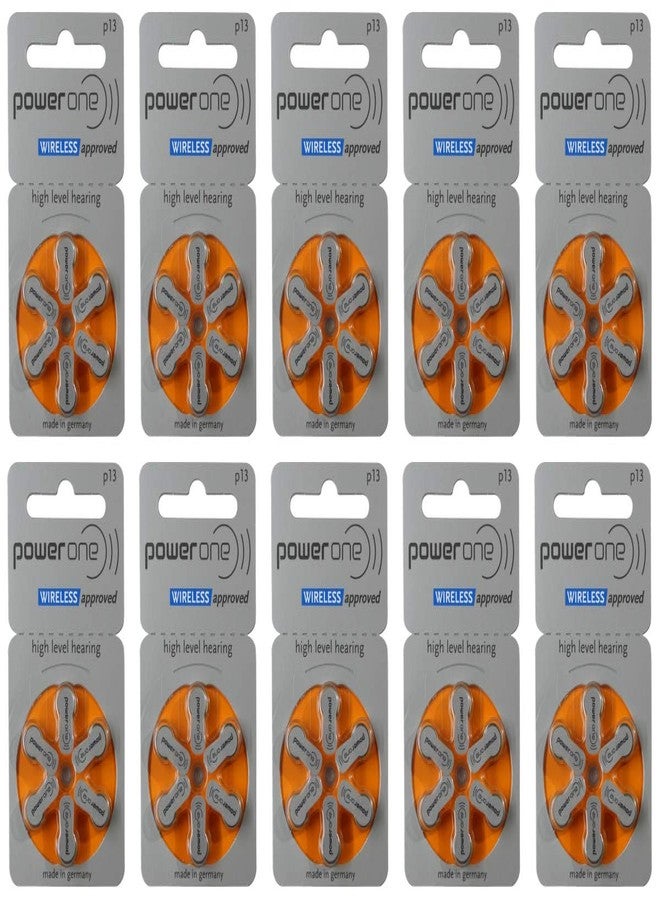 FCS Power One Size 13 Hearing Aid Batteries Zinc Air Mercury-Free (P13, 10 Strip Total 60 Batteries) - Image 1