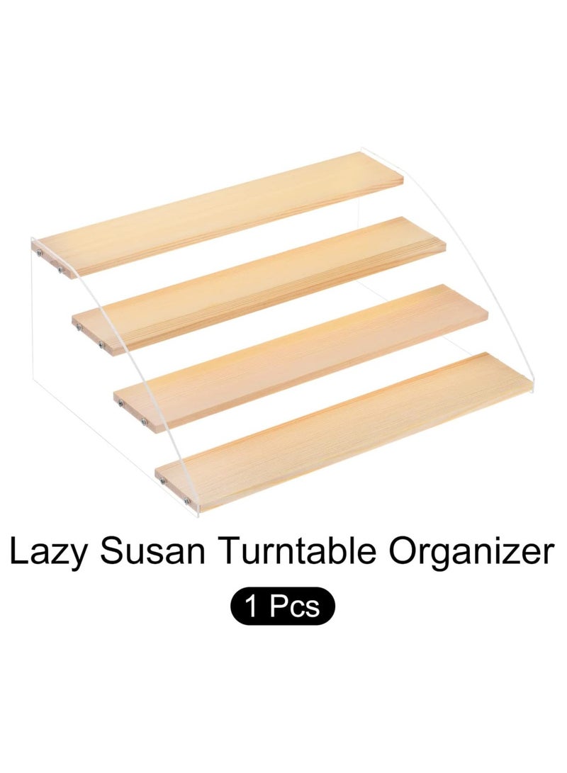 4 Tier Acrylic Riser Clear Display Stand,Cologne Organizer Acrylic Shelves, Clear Rectangular Tiered Display Stand, For  Figures Toys, Cupcake, Food, Desserts, Perfume Collection - Image 3