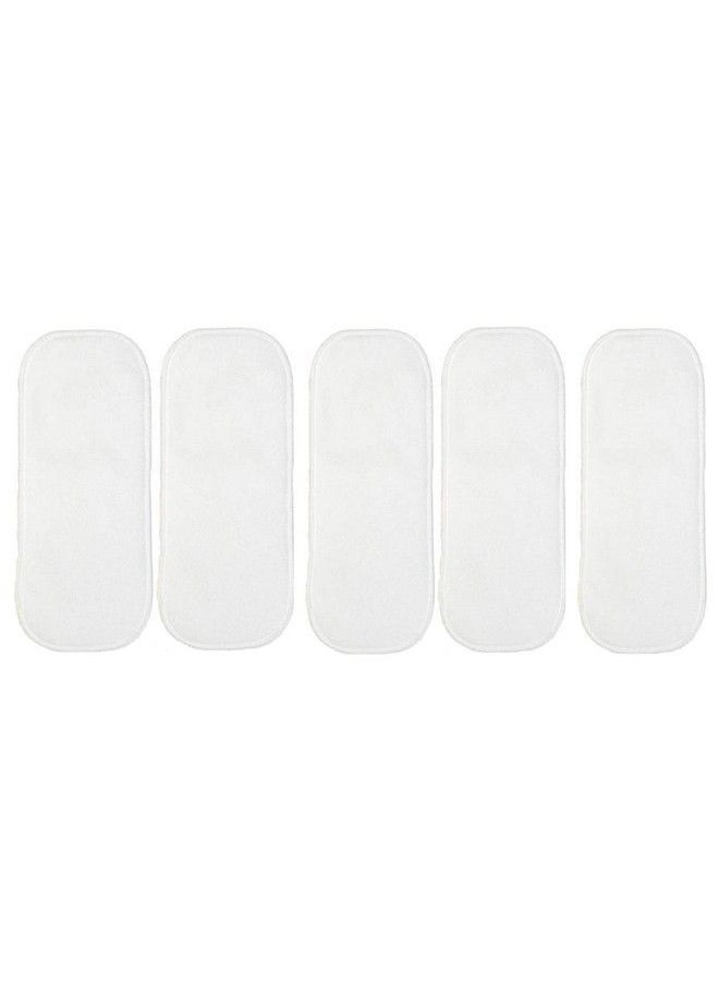 Pack Of 6 White Bamboo Charcoal Inserts Liners Pads(5 Layers) Wetfree Washable Reusable Adjustable Cotton Diaper Nappy Inserts Natures Cloth Diaper Liners For Baby Reusable Cloth Diapers(0 24 Months)