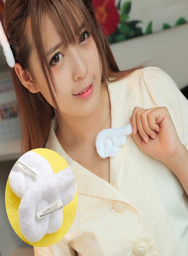 RAINDEWLL Kawaii Angle Wings Hair Clip Anime Plush Cute Hair Pin Accessories 1 Pair - White - Image 4