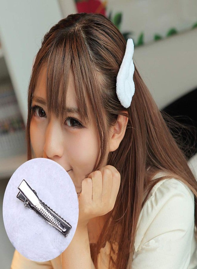 RAINDEWLL Kawaii Angle Wings Hair Clip Anime Plush Cute Hair Pin Accessories 1 Pair - White - Image 3