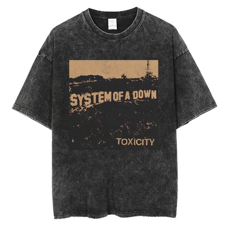 Washed Vintage System Of A Down Toxicity Music Album Cover T - Image 2