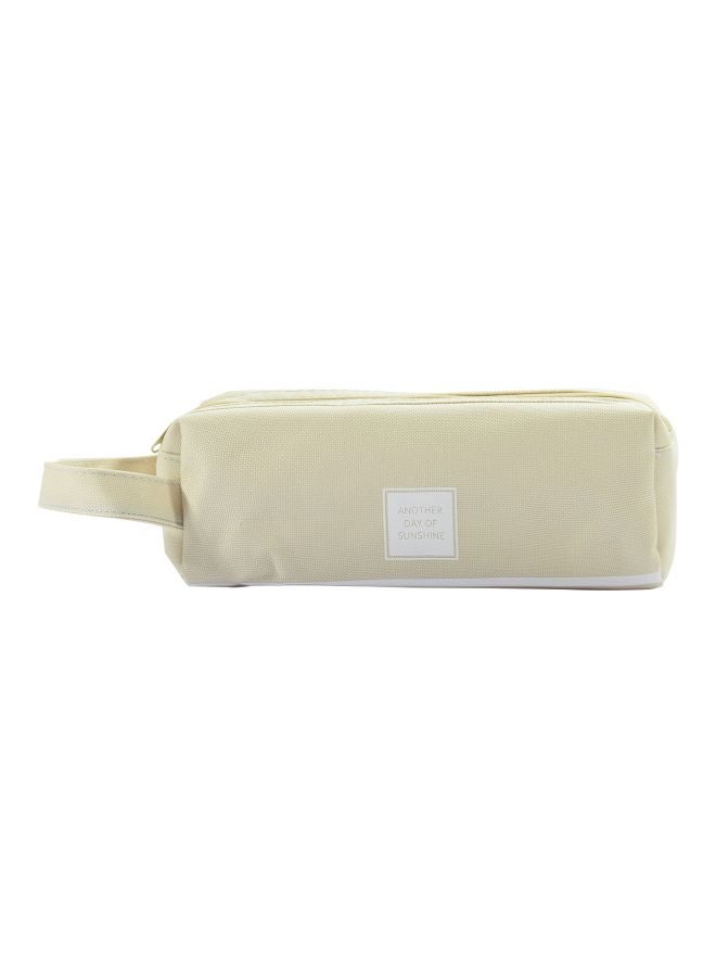 Another Day Of Sunshine Printed Pencil Case Beige/White