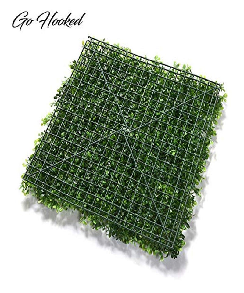 Go Hooked Go Hooked Artificial Grass Vertical Wall Small Leaves Tiles Vertical Garden Wall Tiles Durable Plastic Realistic Versatile Easy Install Weather Resistant Decorative UV Protected40 X 60 Cm Set of 2  - Image 3