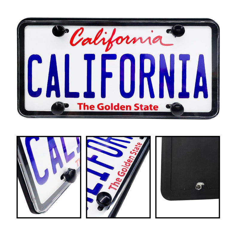 Motorfi 2 Pcs Silicone License Plate Frames with 2 Clear Polycarbonate Covers, Rust-Proof, Weather Resistant, Easy Installation, Premium License Plate Protector, Covers & Frames with 2 Drainage Holes - Image 5