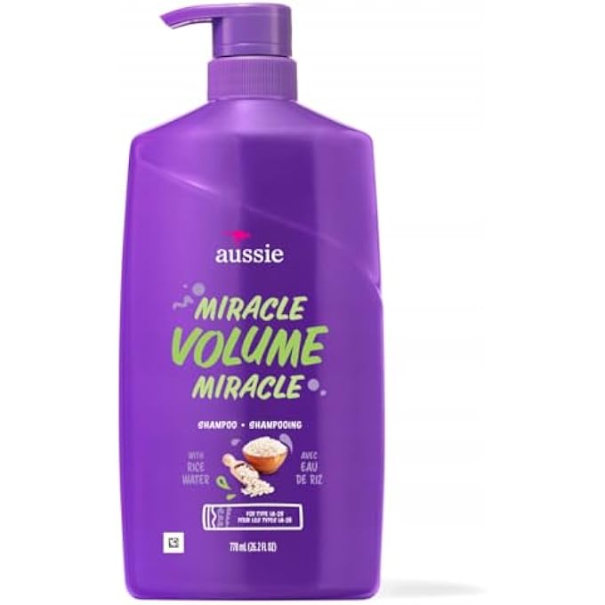 Aussie Miracle Volume with Plum Bamboo, Paraben Free Shampoo, 26.2 Fl Oz