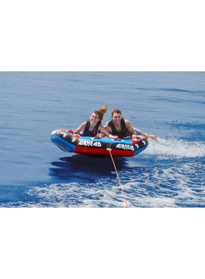 Airhead Griffin 2 Towable 1-2 Rider Tube for Boating and Water Sports, Kwik-Connect Tow, Padded Handles & Patented Speed Safety Valve for Easy Inflating & Deflating - Image 3