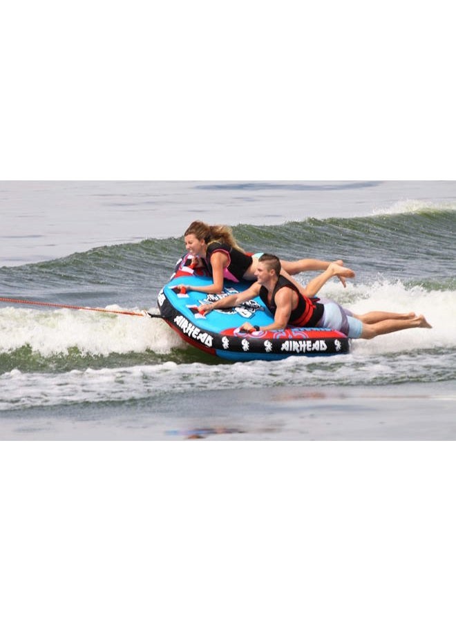 Airhead Griffin 2 Towable 1-2 Rider Tube for Boating and Water Sports, Kwik-Connect Tow, Padded Handles & Patented Speed Safety Valve for Easy Inflating & Deflating - Image 4
