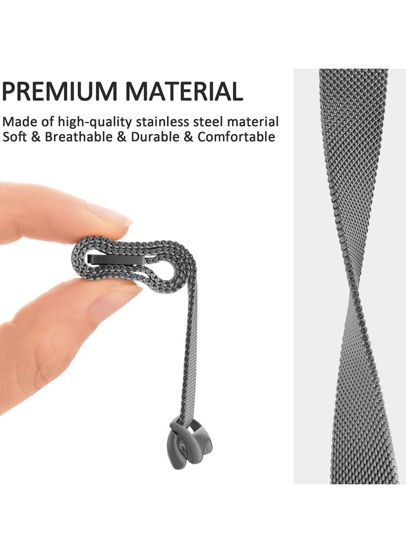 Stainless Steel Strap Replacement for Xiaomi Mi Band 9/8,Adjustable Metal Replacement Strap with Magnetic Buckle for Xiaomi Mi Band 9/8 for Women Men,Grey - Image 3