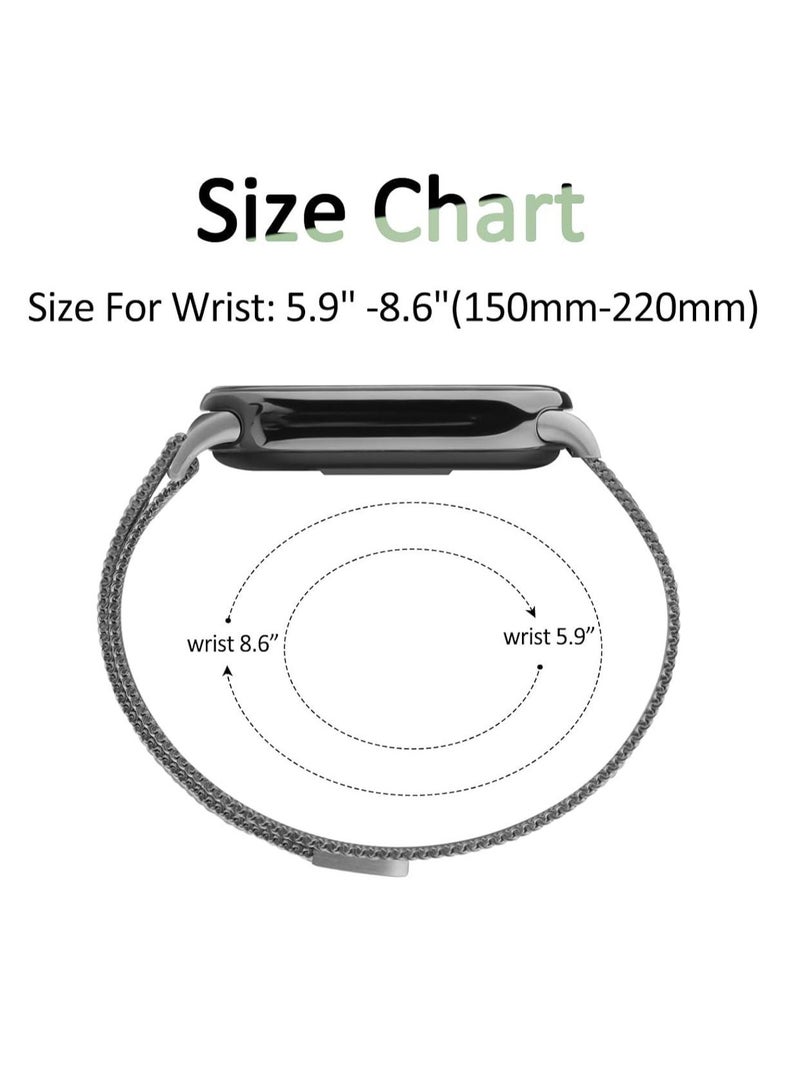 Stainless Steel Strap Replacement for Xiaomi Mi Band 9/8,Adjustable Metal Replacement Strap with Magnetic Buckle for Xiaomi Mi Band 9/8 for Women Men,Grey - Image 4