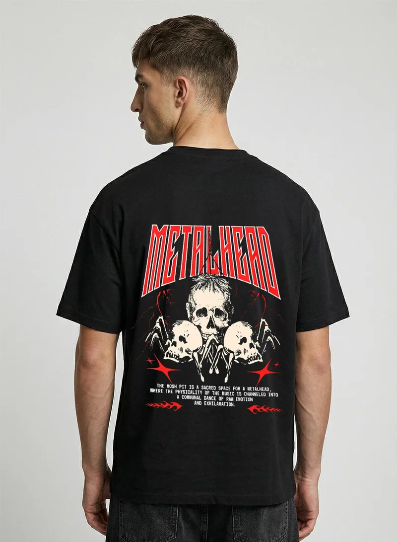 Dennis Lingo Black 100% Cotton Printed Regular Fit T-Shirt For Men
