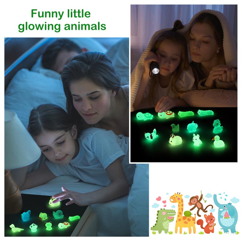 LOVEXIRAN Luminous mini Resin Animals to Hide 120 Pcs Tiny Resin Animals Glow in The Dark for Miniature Fairy Garden Decoration Accessories Micro Landscape Aquarium Potted Decoration - Image 5