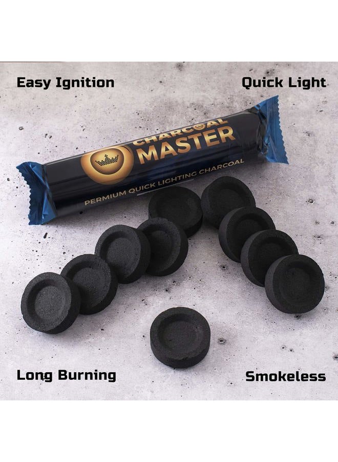 CHARCOAL MASTER Tablets for Incense – Quick Light Coal Tablets – Disks – 33 mm Rolls – Pack of 100 Coal Briquettes – Slow Burn - Instant Lighting (Lemon) - Image 4