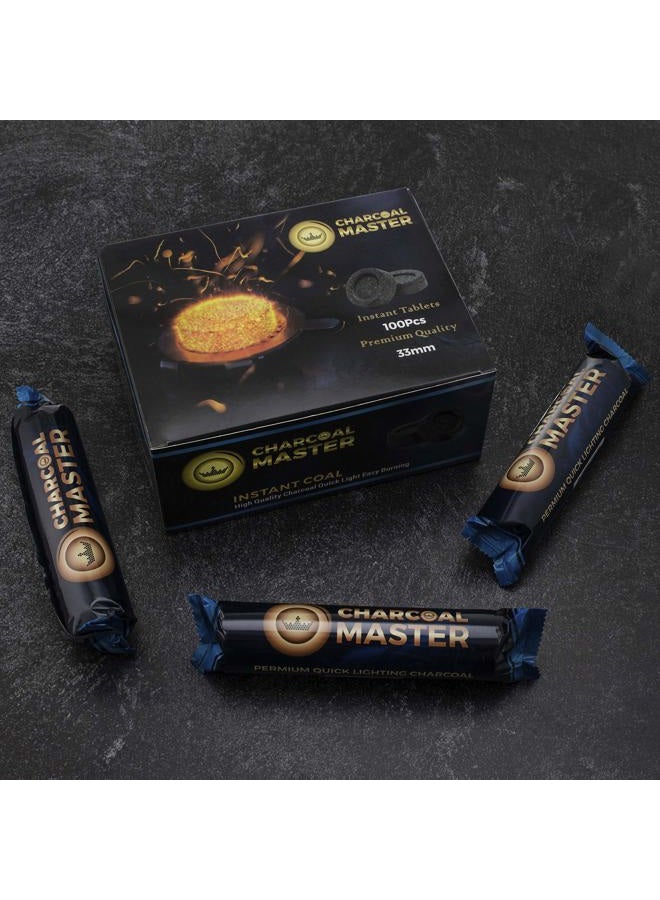 CHARCOAL MASTER Tablets for Incense – Quick Light Coal Tablets – Disks – 33 mm Rolls – Pack of 100 Coal Briquettes – Slow Burn - Instant Lighting (Lemon) - Image 2