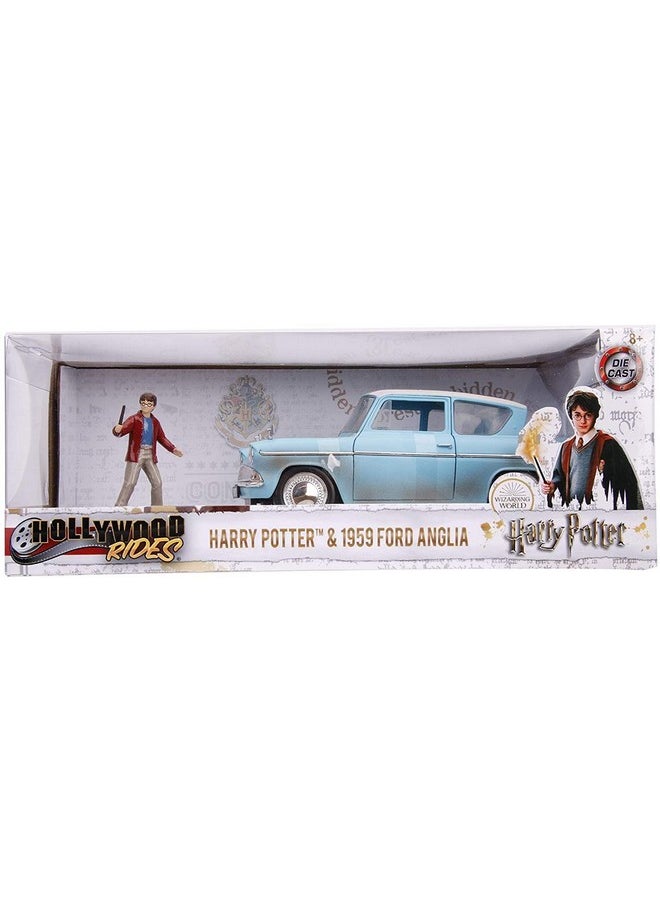 Jada Toys - 1:24 Harry Potter And 1959 Ford Anglia Diecast Vehicle Rusty Blue - Image 1