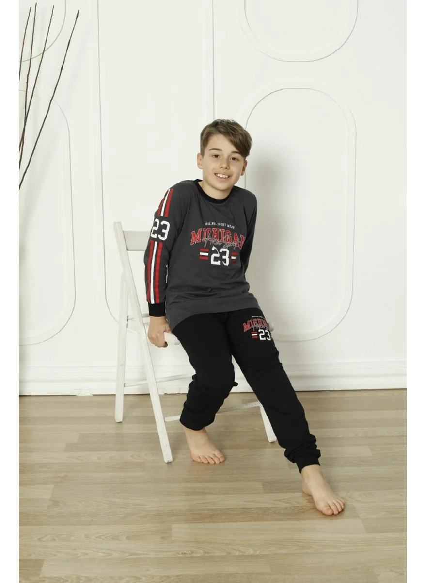 Mutlu City Happy City New Season Boy Travel Waiter Long Sleeve Cotton Pajama Set 5084