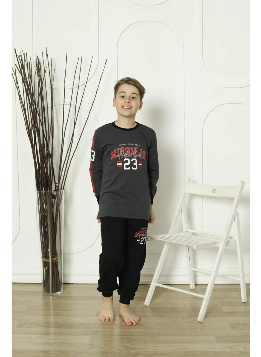Mutlu City Happy City New Season Boy Travel Waiter Long Sleeve Cotton Pajama Set 5084