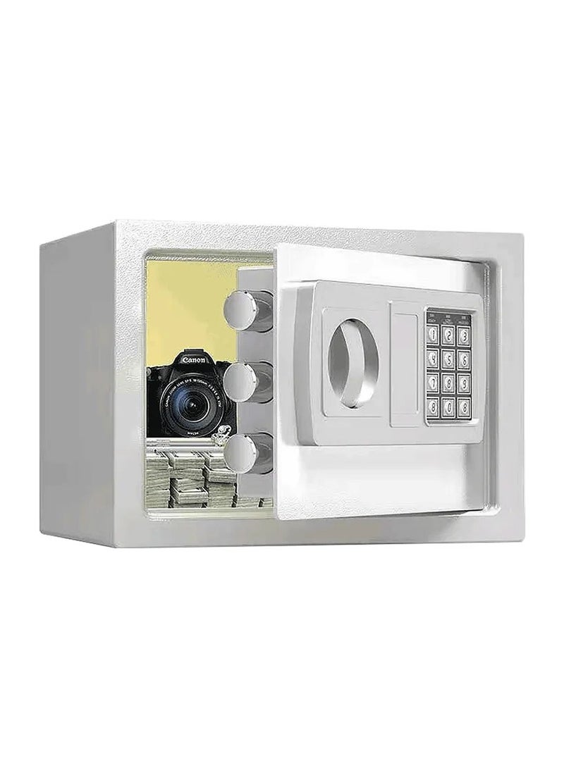 Generic Security Safe Box, Digital Electronic Steel Safe Box with Keypad and Manual Override Keys – Protect Money, Jewelry, Passports, for Home, Business, or Travel – White  - Image 1