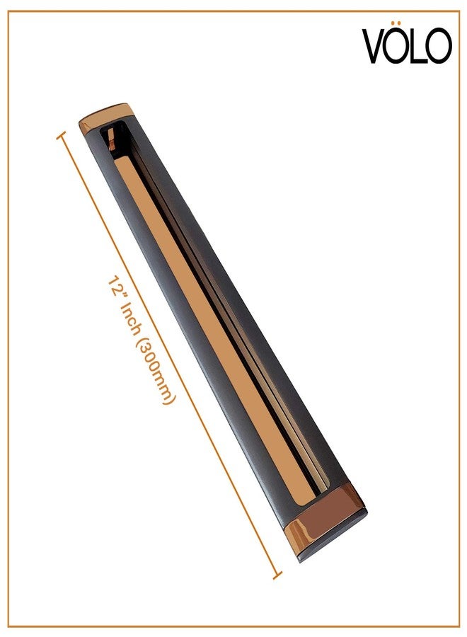 VOLO Grey Rose Gold Finish Concealed Handle - Sleek & Durable Sliding Door Handle for Cabinets, Wardrobes, and Room Doors (Model: Conceal 38) | Pack of 2 | 288MM (12 Inch) - Image 2