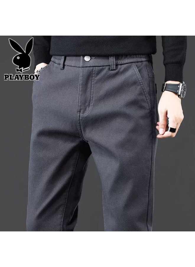 Playboy High-end Casual Pants Men Spring Summer New Elastic Loose Straight Business Trendy Versatile Men's Trousers - Image 1