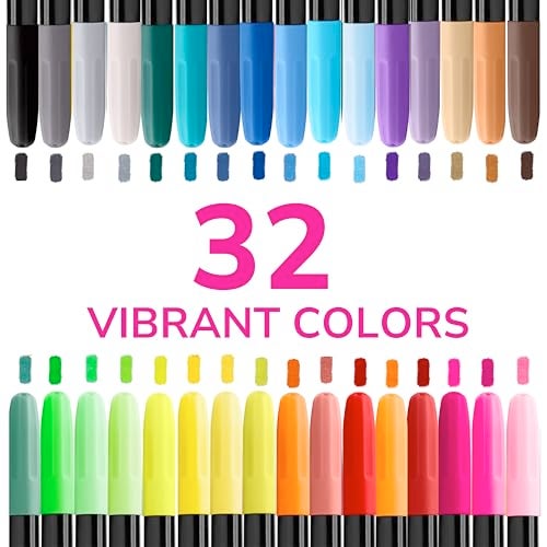 Zenacolor 32 Fabric Markers Pens - Non Toxic, Indelible and Permanent Fabric Paint Pens - Fine Point Tip Textile Marker Pen - Image 2