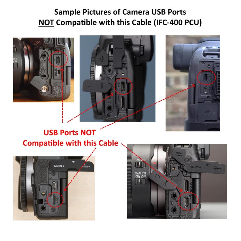 ienza Camera IFC-400PCU USB Data / File Transfer Cable for Canon Rebel EOS T1i T2i T3 T3i T4i T5 T5i T6 T6i T6s T7i, Select PowerShot & Vixia Camcorders - See Complete List of Compatible Canon Models Below - Image 3
