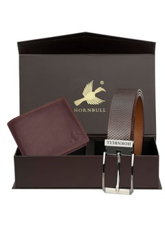 HORNBULL HORNBULL Men's Brown Wallet and Belt Combo | Gift Set for Men | Mens Leather Wallet | Wallets Men Leather BW69187  - Image 2