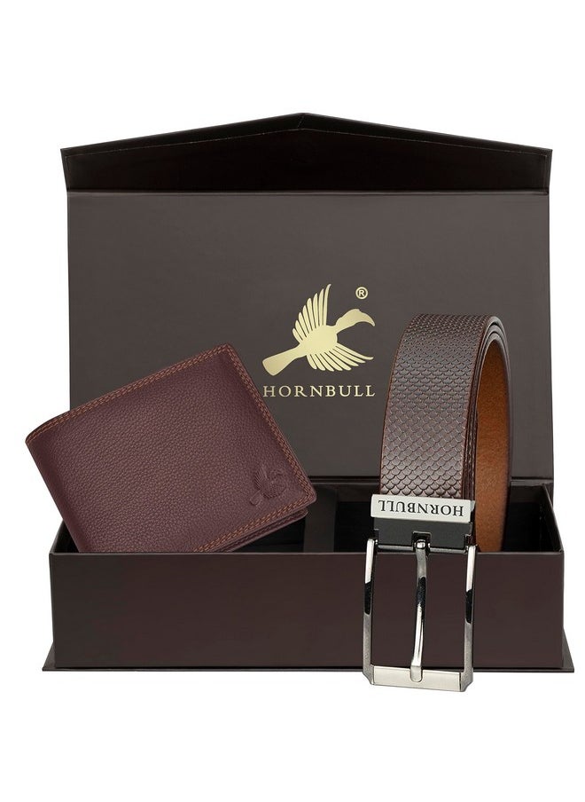 HORNBULL HORNBULL Men's Brown Wallet and Belt Combo | Gift Set for Men | Mens Leather Wallet | Wallets Men Leather BW69187  - Image 2