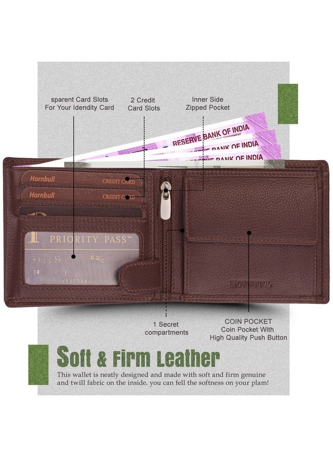 HORNBULL HORNBULL Men's Brown Wallet and Belt Combo | Gift Set for Men | Mens Leather Wallet | Wallets Men Leather BW69187  - Image 4