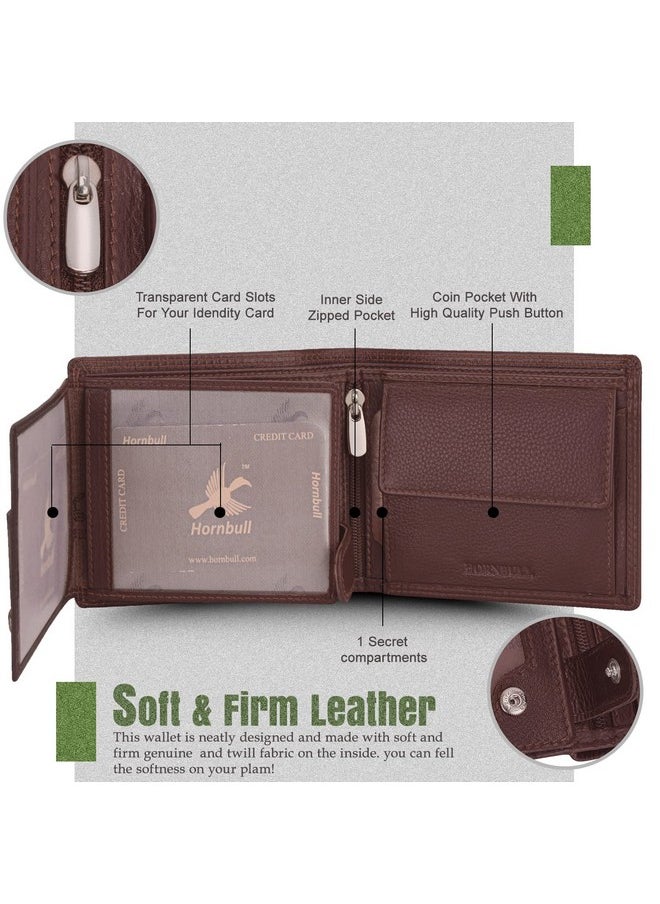 HORNBULL HORNBULL Men's Brown Wallet and Belt Combo | Gift Set for Men | Mens Leather Wallet | Wallets Men Leather BW69187  - Image 5