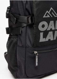 Oaklan by Shoexpress Logo Print Backpack with Adjustable Straps - 42x30x16 cm  - Image 3