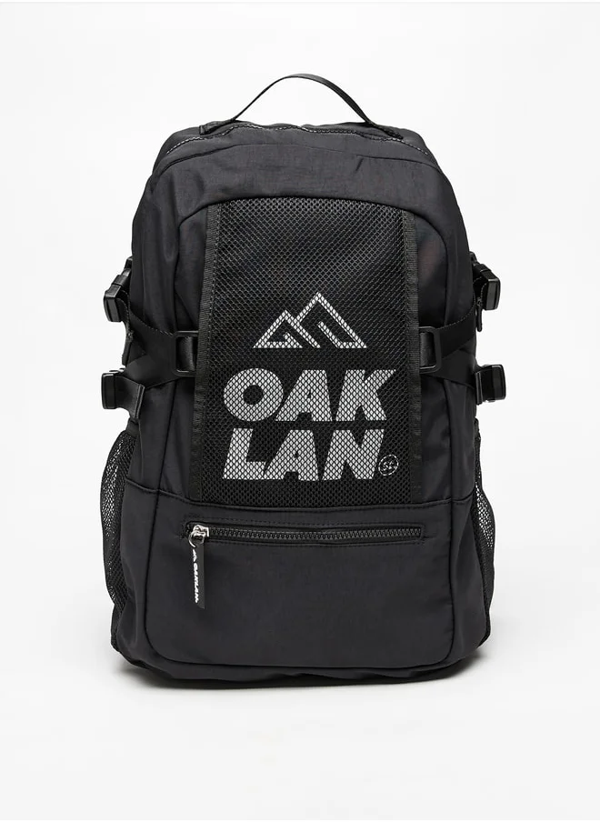 Oaklan by Shoexpress Logo Print Backpack with Adjustable Straps - 42x30x16 cm