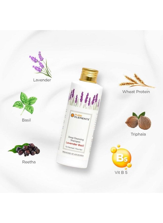 Pure Elements Lavender Basil Deep Cleansing Shampoo Cleansing Shampoo Infused With Precious Ayurvedic Herbs (200 Ml)  - Image 3
