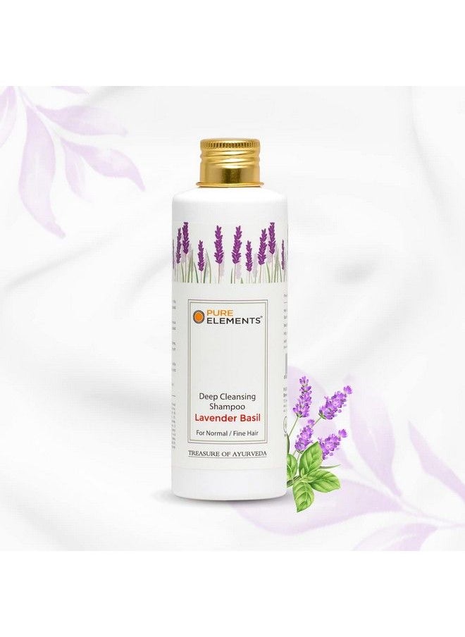Pure Elements Lavender Basil Deep Cleansing Shampoo Cleansing Shampoo Infused With Precious Ayurvedic Herbs (200 Ml)  - Image 1