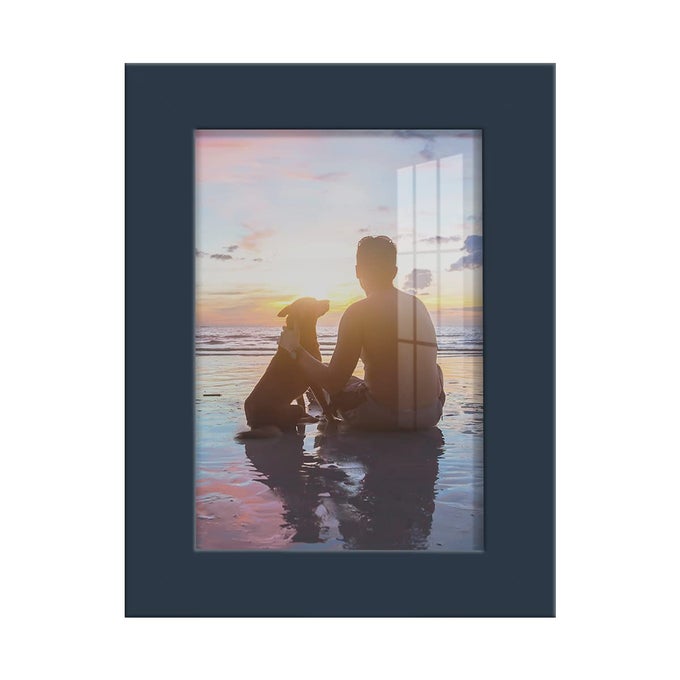 35X5 INCH PICTURE FRAME HIGHEND MODERN STYLE MADE OF SOLID WOOD AND HIGH DEFINITION GLASS READY FOR WALL AND TABLETOP PHOTO DISPLAY NAVY FRAME