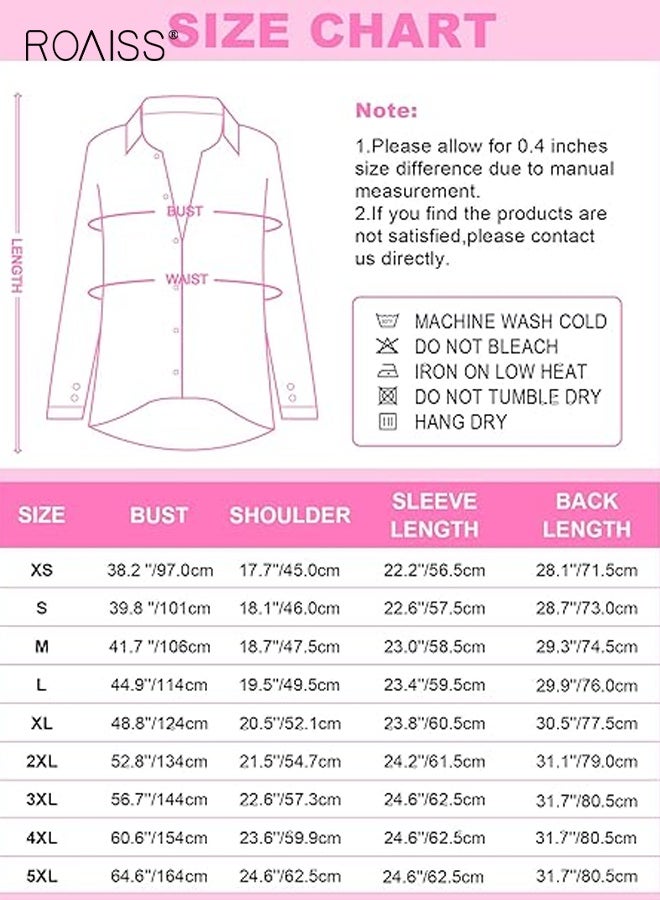 roaiss Women's Button Down Shirts Striped Dress Shirts Long Sleeve Button Up Collared Office Work Blouses Tops Classic Casual Shirt Top with Pocket for Women - Image 5