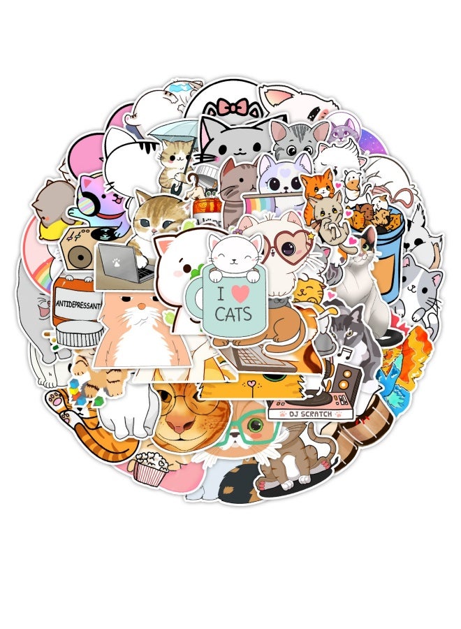 50 Cute Kitten And Puppy Graffiti Stickers For Mobile Phones, Water Cups, Computers, Waterproof Notebook Stickers  - Image 1