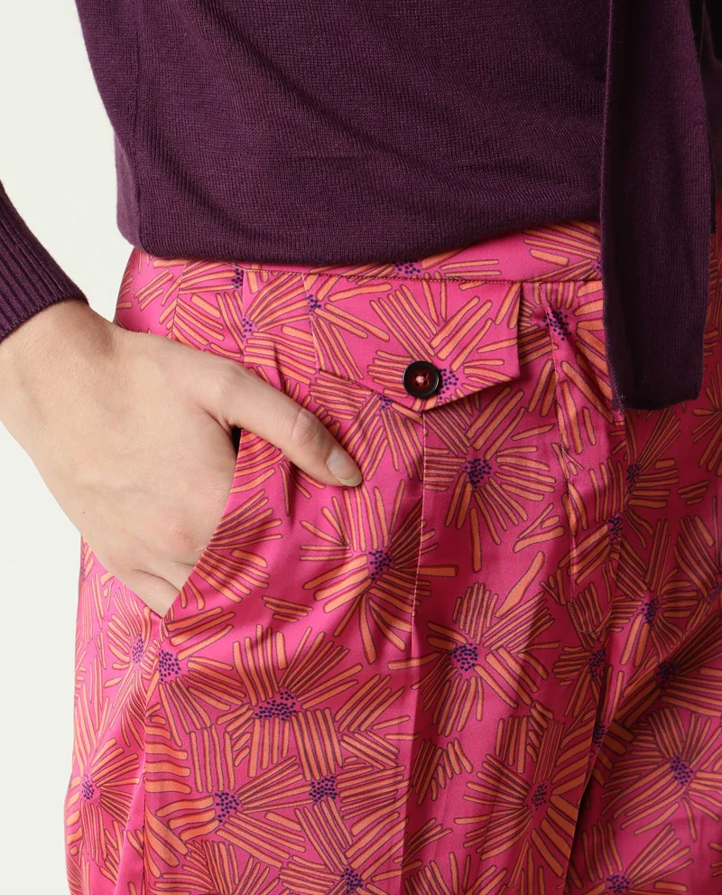 Rareism Women's Geometric Print Trousers