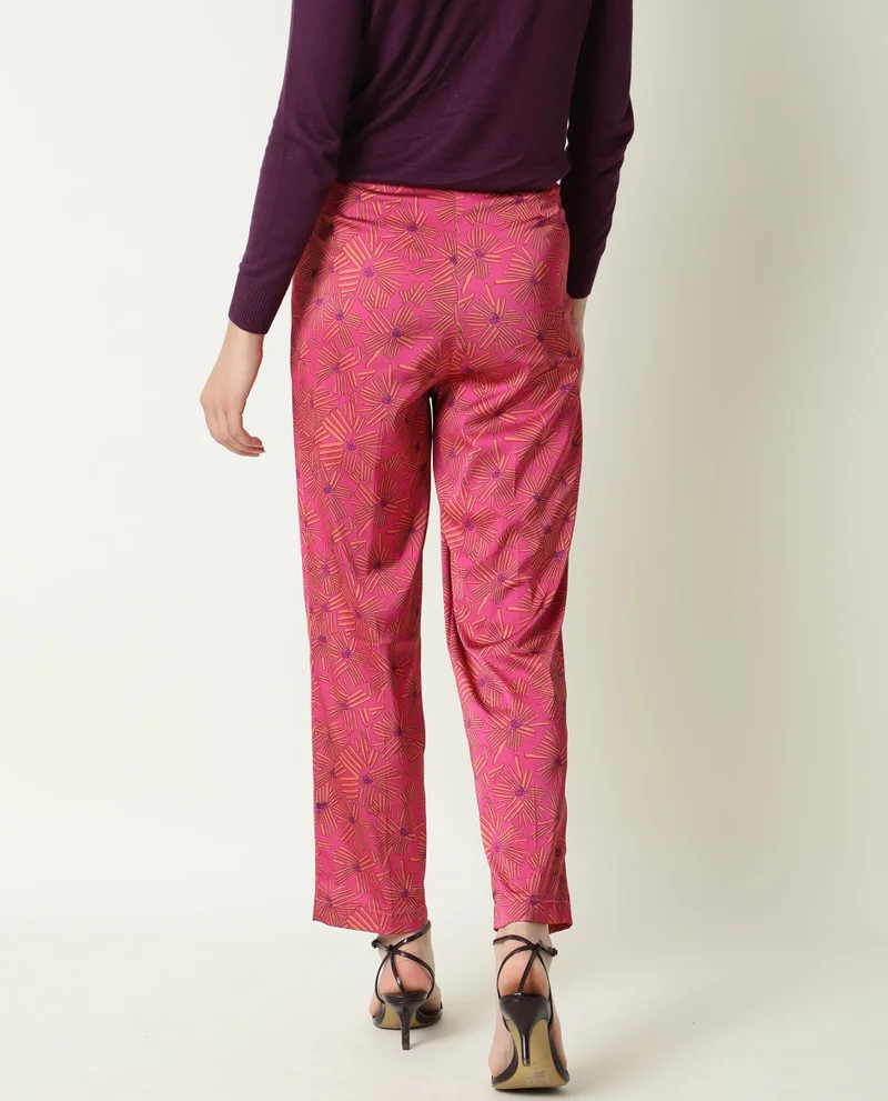 Rareism Women's Geometric Print Trousers