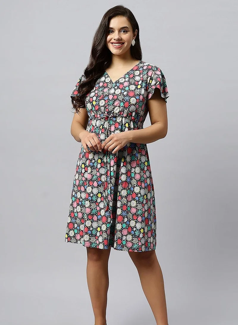 TUMMY  Floral V-Neck Dress for Women | Best Price UAE
