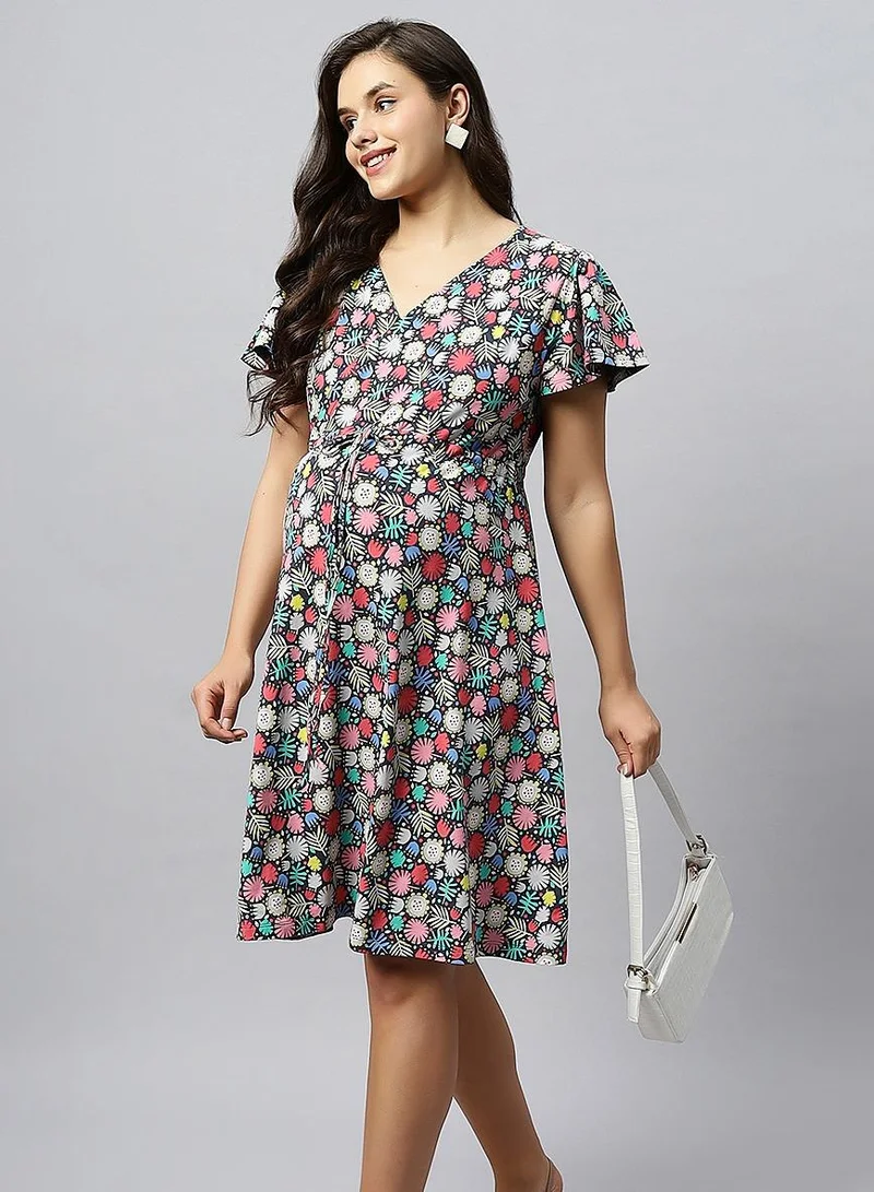 TUMMY Floral V-Neck Dress