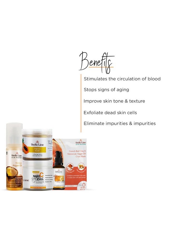 Vedic Line Vedicline Overnight Skin Repairing Kit, With The Goodness of Moroccan Argan Oil & Vitamin C To Makes Skin Youthful (350ml)  - Image 2