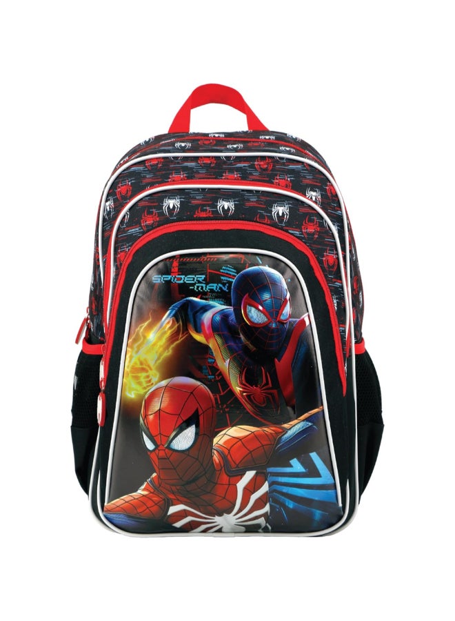 صن سى حقيبة ظهر مدرسية بتصميم مستوحى من سبايدرمان بثلاثة أقسام وسحاب إغلاق، متعددة الألوان، 16 × 11.81 × 8.26 إنش، SUNS-7517MSL - Image 1