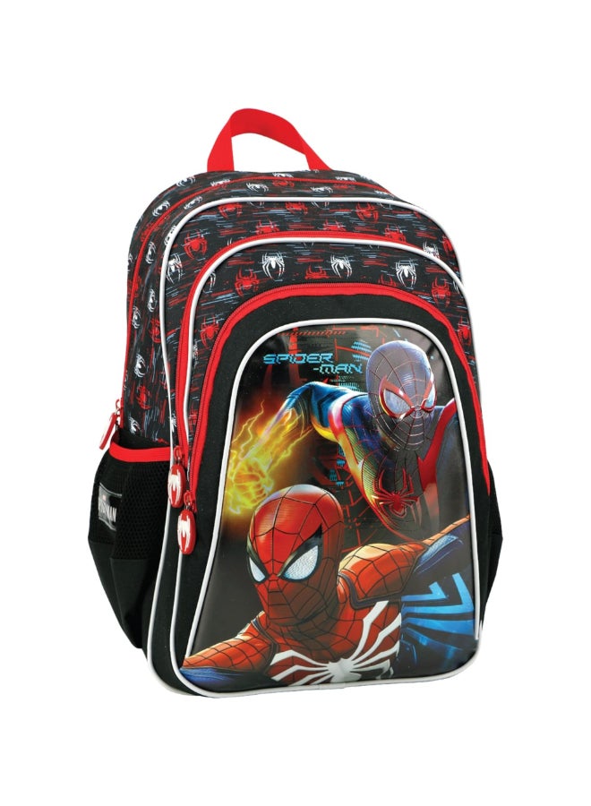 صن سى حقيبة ظهر مدرسية بتصميم مستوحى من سبايدرمان بثلاثة أقسام وسحاب إغلاق، متعددة الألوان، 16 × 11.81 × 8.26 إنش، SUNS-7517MSL - Image 2