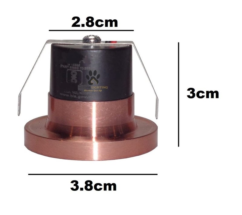 Mufasa 3 Watts Rose Gold Body 2.8CM DIAMETER LED Ceiling COB Spot, Focus, Down Light, Round, Ceiling Pop Light (Please Check Dimensions Image) (Warm White) (Pack Of 4) - Image 2