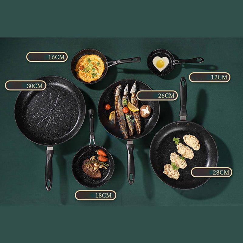 16cm Nonstick Frying Pan Flat Bottom Skillet Easy Clean Omelet Steak Pancake Cookware - Image 4