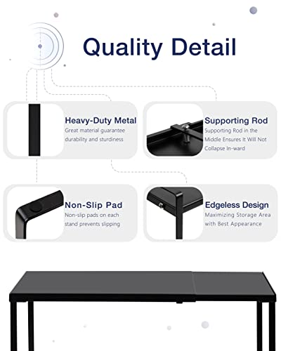 Nxconsu Cabinet Shelf Expandable Organizer Riser Rack for Kitchen Pantry Cupboard Under Sink Countertop Home Organization Extra Storage Space Saver Heavy Duty Metal Edgeless Design Black - Image 3