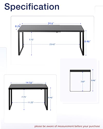 Nxconsu Cabinet Shelf Expandable Organizer Riser Rack for Kitchen Pantry Cupboard Under Sink Countertop Home Organization Extra Storage Space Saver Heavy Duty Metal Edgeless Design Black - Image 2