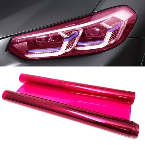 Hirificing Tint Film for Taillight Headlight Fog Light 1248 Inches Vinyl SelfAdhesive Car Tail Light Tape Brake Light Headlight Cover Protection Film Color Shiny Chameleon Sticker Pink - Image 1
