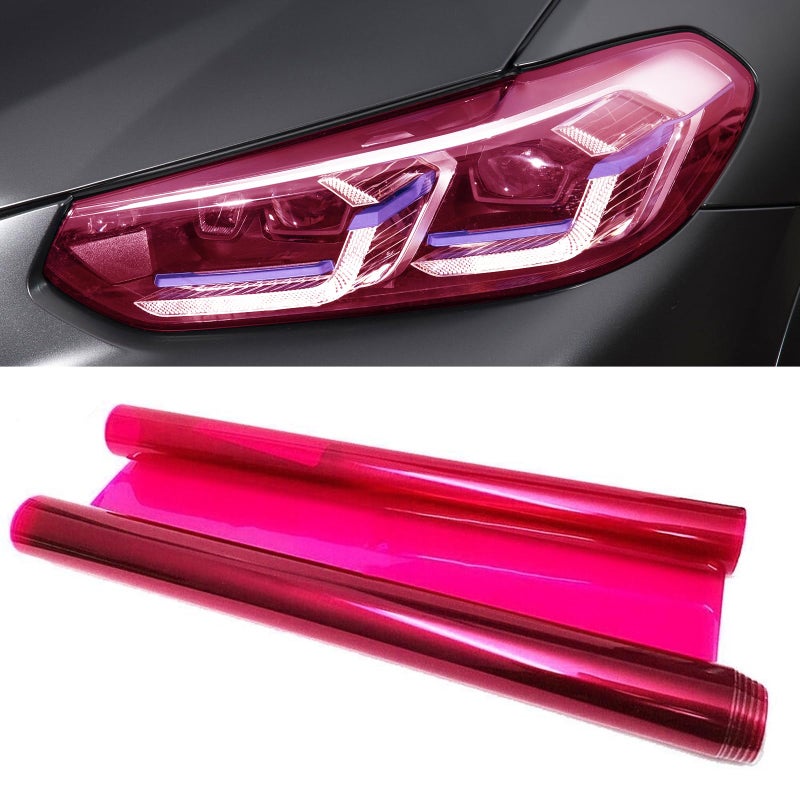 Hirificing Tint Film for Taillight Headlight Fog Light 1248 Inches Vinyl SelfAdhesive Car Tail Light Tape Brake Light Headlight Cover Protection Film Color Shiny Chameleon Sticker Pink - Image 3